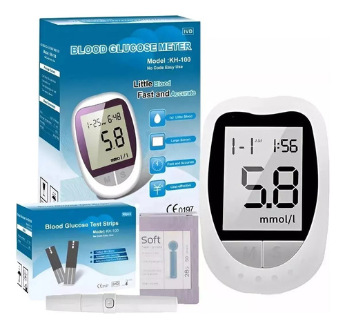 D_757830-MLA80170728833_102024-O-1 Medidor Glucosa Glucometro Digital + 50 Tiras Arcashopping Lancetas Medidor De Glicemia - Imagen 1