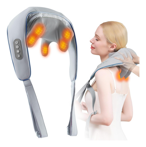 D_775942-MEC82298311404_022025-O-1 Masajeador Cuello Y Hombros Con Calor Portátil Recargable - Imagen 1