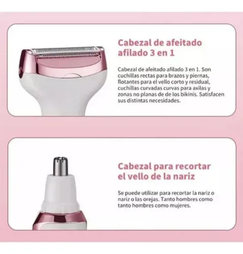 Depiladora Rasuradora 4 En 1 Lady Shaver Facial Corporal Usb - Imagen 8