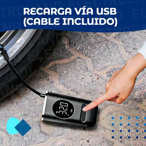 Inflador Portátil Inalámbrico Inteligente De Mano Compresor - Imagen 3