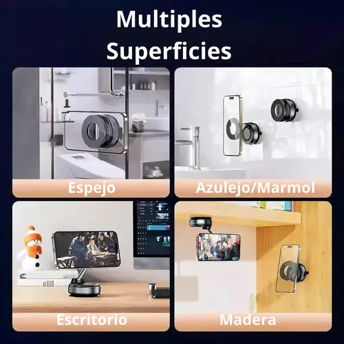 Soporte Magnético Para Celular Rotación 360 con Ventosa Multisuperficies - Imagen 7