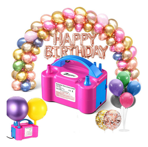 D_923708-MLA83191710828_042025-O-2 Bomba Para Inflar Globos Electrica Doble Inflador fiestas - Imagen 1