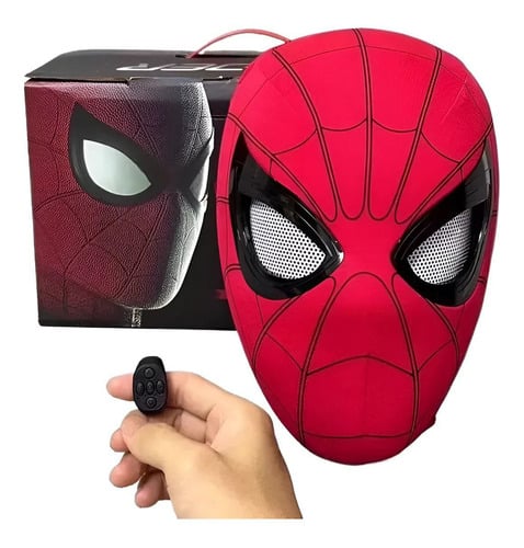 D_971393-MEC101296390084_122025-O-3 Máscara De Spider-Man Ojos Móviles Luces Rojo Hombre Araña - Imagen 1