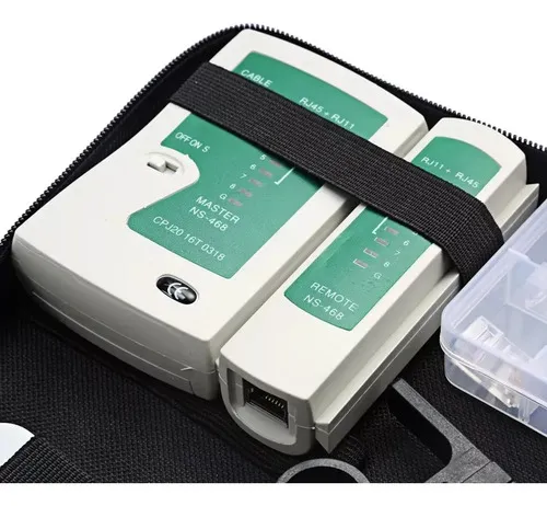 Kit Herramientas De Red Ponchadora Rj45, Pelacable, Tester Negro - Imagen 3