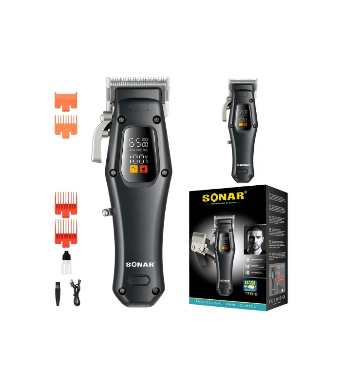 Máquina Cortadora De Cabello Sonar Sn-080 Recargable Tipo C Negro