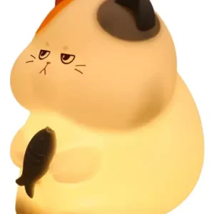 Gato Glotón Luz Nocturna De Silicona Recargable Blanco