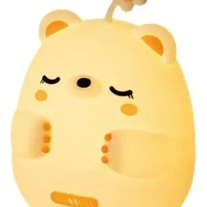 Oso Luz Nocturna De Silicona Recargable Adorable Para Niños Blanco