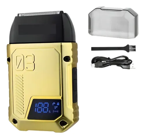 D_868424-MLA83398668545_032025-O Rasuradora Recargable Doble Cuchilla Velocidad Ajustable Usb Dorado - Imagen 1