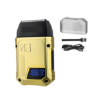 Rasuradora Recargable Doble Cuchilla Velocidad Ajustable Usb Dorado