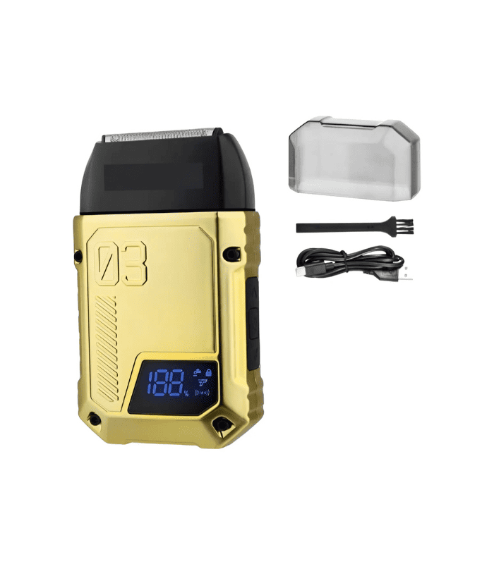 Rasuradora Recargable Doble Cuchilla Velocidad Ajustable Usb Dorado