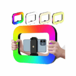 Aro De Luz Led Rgb Rectangular 28.5 Cm Recargable Usb-c Negro