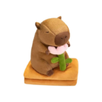 Capibara Peluche Con Flor Almohada Colcha Suave