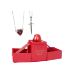 Collar Daga Y Corazón Para Parejas Regalo De San Valentín Plateado