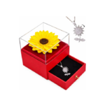 Collar Girasol Giratorio Con Caja Girasol Eterno