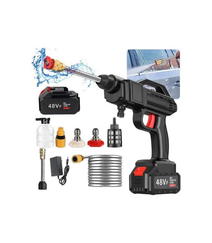Inalámbrica Hidrolavadora_pistola Lavado Coche 48v Portatil Negro Inalámbrica Hidrolavadora_pistola Lavado Coche 48v Portatil Negro