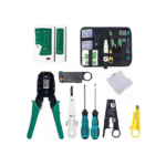 Kit Herramientas De Red Ponchadora Rj45, Pelacable, Tester Negro