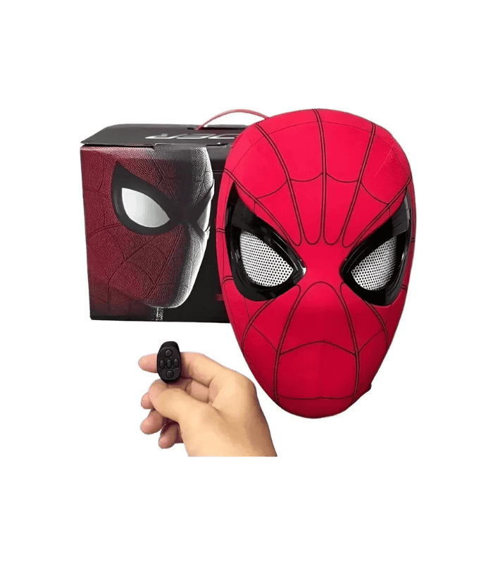 Máscara De Spider-Man Ojos Móviles Luces Rojo Hombre Araña Máscara De Spider-Man Ojos Móviles Luces Rojo Hombre Araña