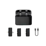 Microfono Inalambrico Doble De Solapa Dual Recargable Negro