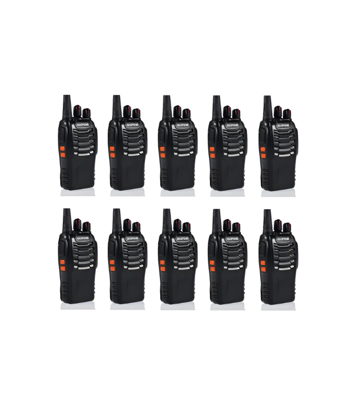 Pack De 10 Walkie Talkies Baofeng 888s Uhf Con Linterna