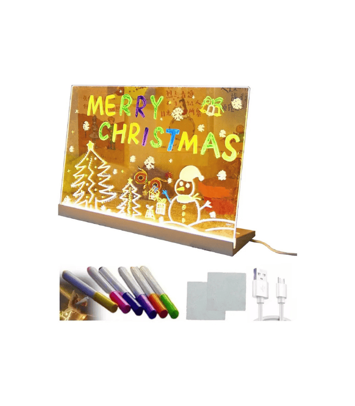 Tablero De Notas Led 7 Colores Pizarra Luminosa 30cm X 20cm Agua Tablero De Notas Led 7 Colores Pizarra Luminosa 30cm X 20cm Agua