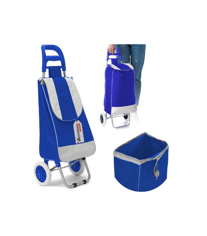 Carrito De Compras Plegable Con 2 Ruedas Capacidad 30 Kg