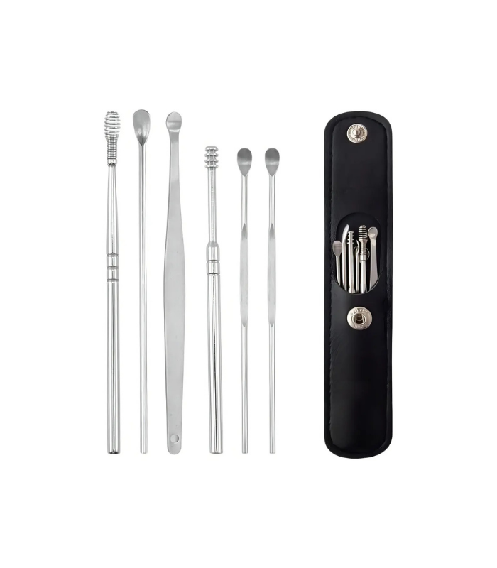 Kit Limpiador De Cera Para Oídos, 7 Piezas, Limpieza De Tiras De Cera De Acero Inoxidable Kit Limpiador De Cera Para Oídos, 7 Piezas, Limpieza De Tiras De Cera De Acero Inoxidable