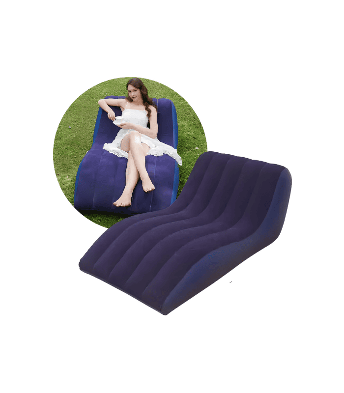 Sillon Inflable Reclinable Reposera Sofa Puff Reforzado Azul Oscuro Sillon Inflable Reclinable Reposera Sofa Puff Reforzado Azul Oscuro