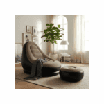 Sillón Inflable Sofa Reclinable Puff Ultra Comodo + Inflador Color Marrón