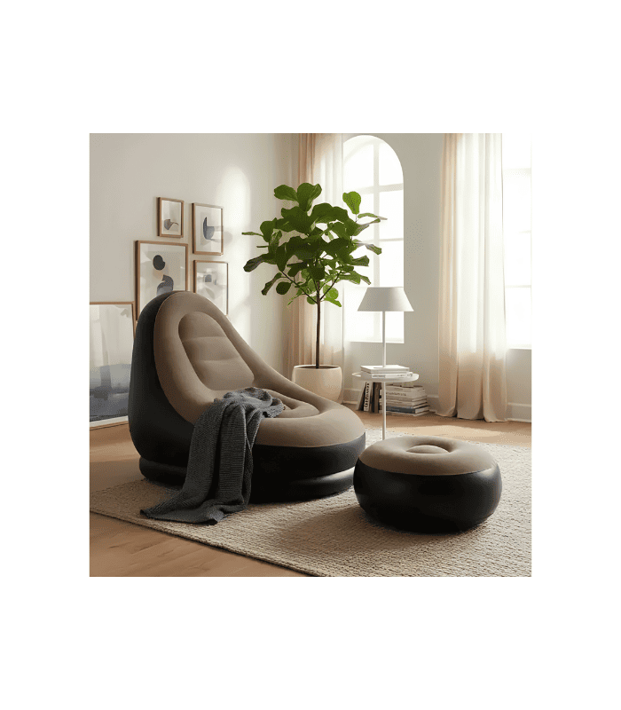 Sillón Inflable Sofa Reclinable Puff Ultra Comodo + Inflador Color Marrón Sillón Inflable Sofa Reclinable Puff Ultra Comodo + Inflador Color Marrón
